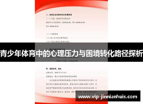 青少年体育中的心理压力与困境转化路径探析