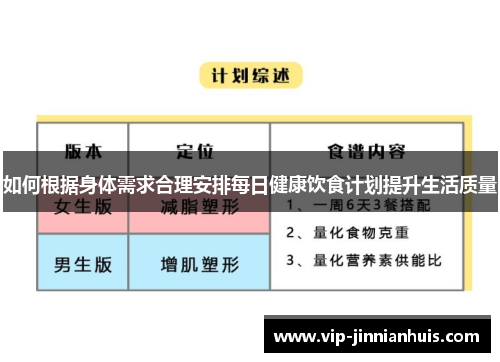 如何根据身体需求合理安排每日健康饮食计划提升生活质量